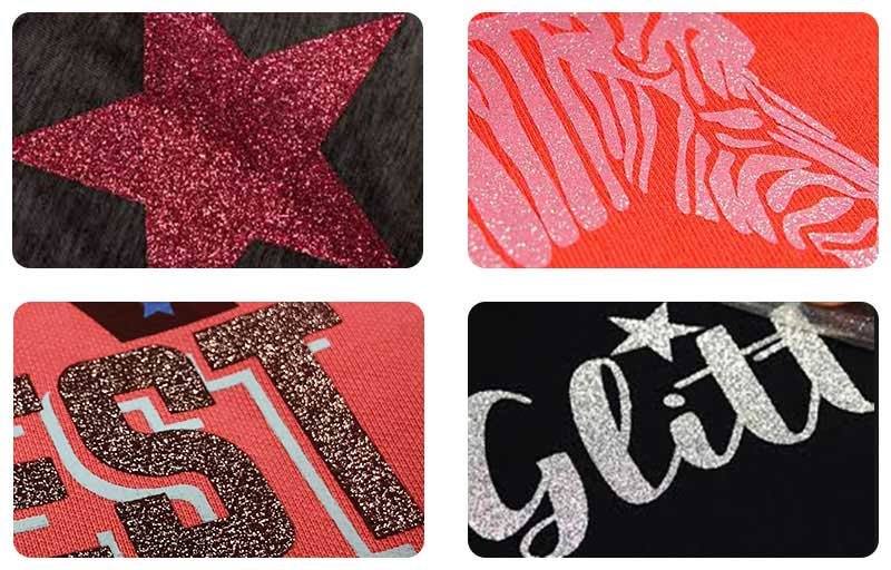 Glitter Printed Crew Neck T-shirts